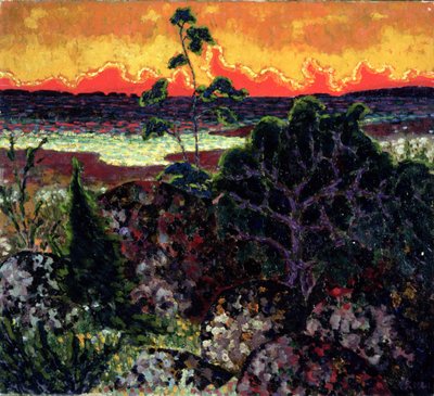 Landscape with a Red Cloud by Konrad Magi